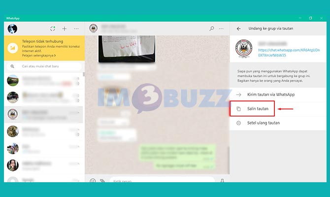 Pilih Salin Tautan grup WA