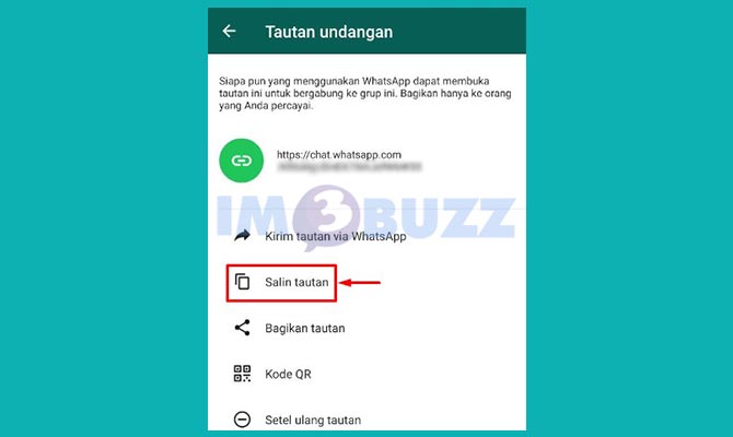 Pilih Salin Tautan grup
