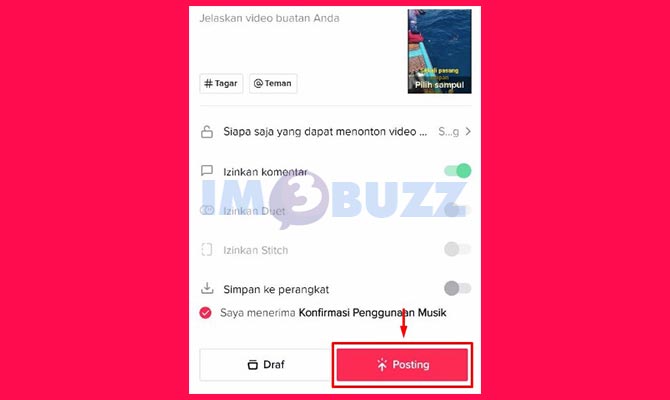 Selesai Mengaktifkan Komentar di TikTok Sebelum di Posting