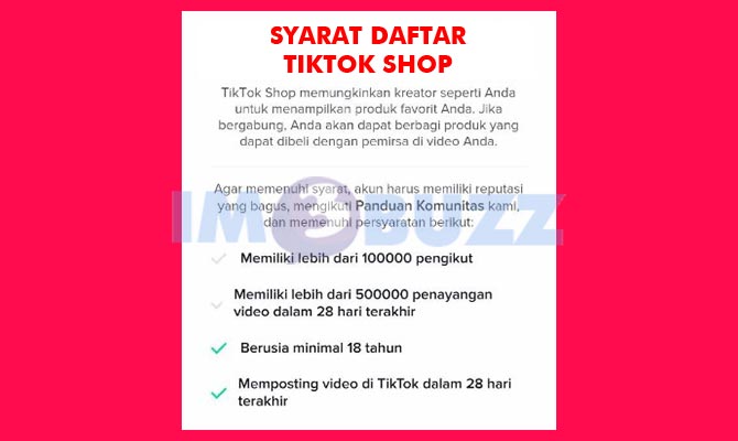 Syarat Daftar TikTok Shop