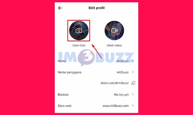 Tap Foto Profil TikTok