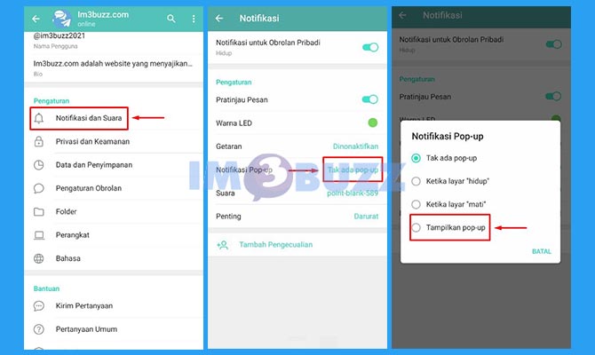 Cara Mengaktifkan Pop up Pesan Masuk Telegram