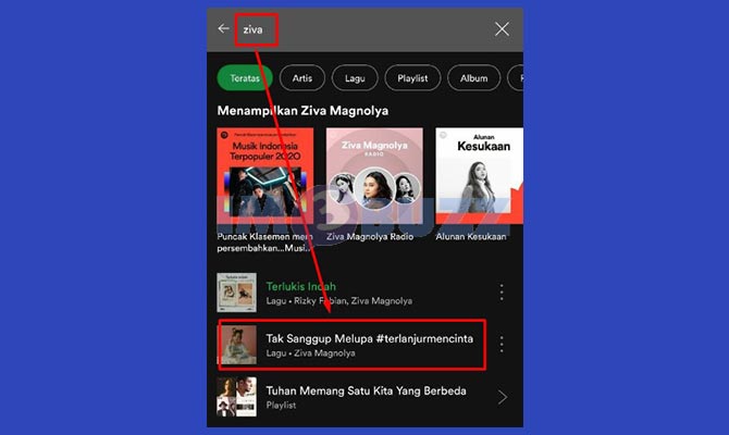 Cari Lagu di Spotify