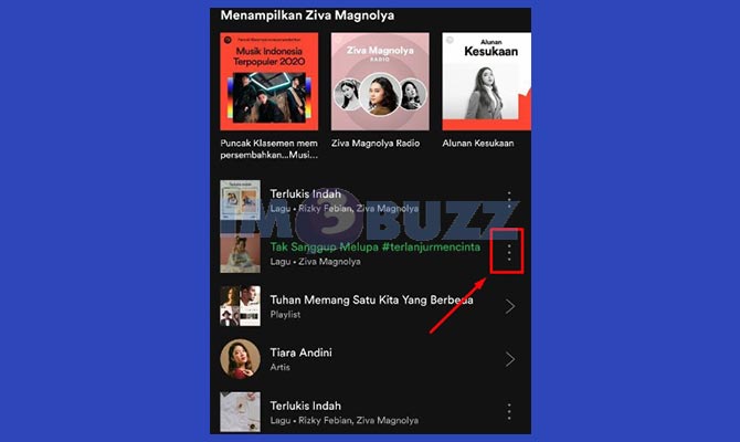 Ketuk Menu Lainnya di Spotify Untuk Menemukan Membuat Story IG Dengan Background Video