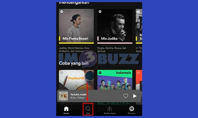 Ketuk Menu Pencarian Lagu