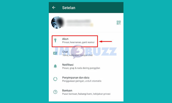 Masuk ke Menu Akun Untuk Mematikan Centang Biru