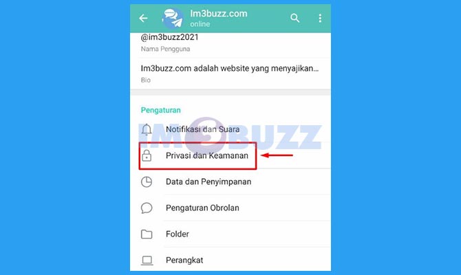 Masuk ke Pengaturan Privasi dan Keamanan