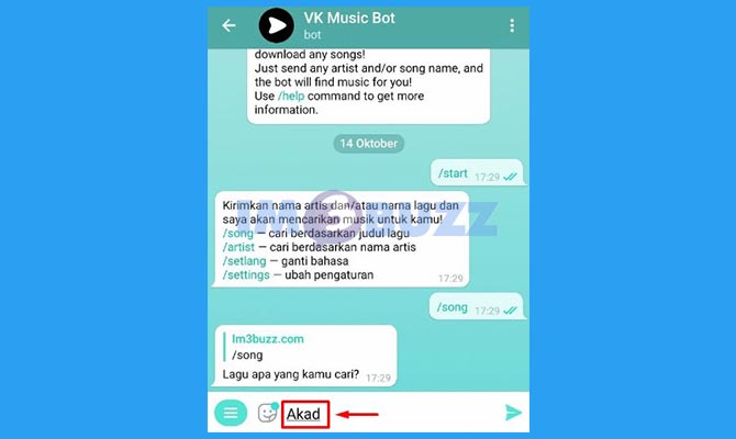 Masukkan Judul Lagu di Telegram