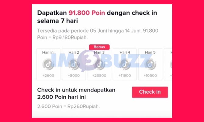 Melakukan Check In Harian Untuk Menghasilkan Koin TikTok