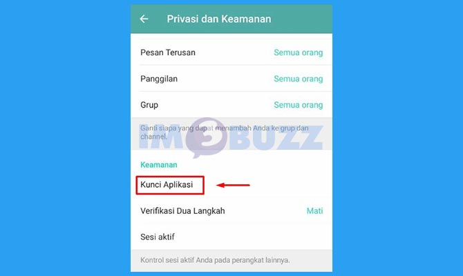 Pilih Kunci Aplikasi Telegram