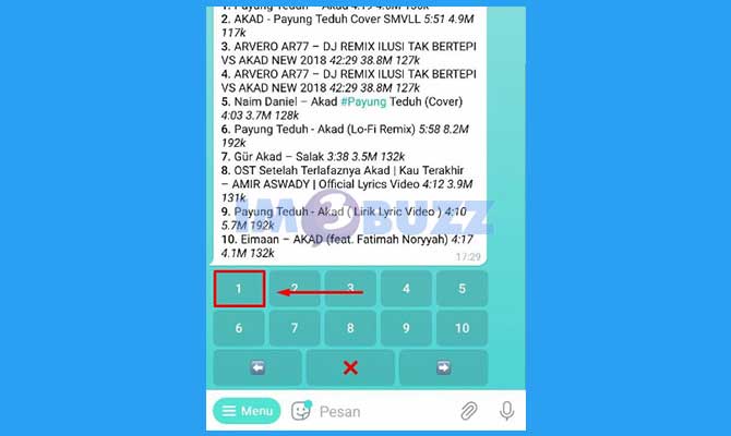 Pilih Lagu di Telegram