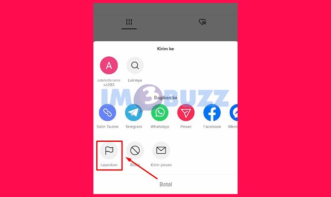 Pilih Laporkan Akun TikTok