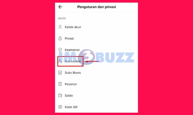 Pilih Opsi Alat Kreator TikTok