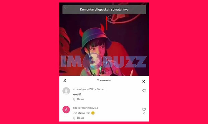 Selesai Membatalkan Sematan Komentar TikTok