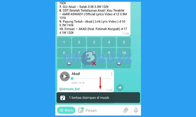 Selesai Menyimpan Lagu Dari Telegram