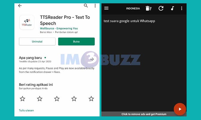 TTSReader Pro Aplikasi nada Dering Suara Google