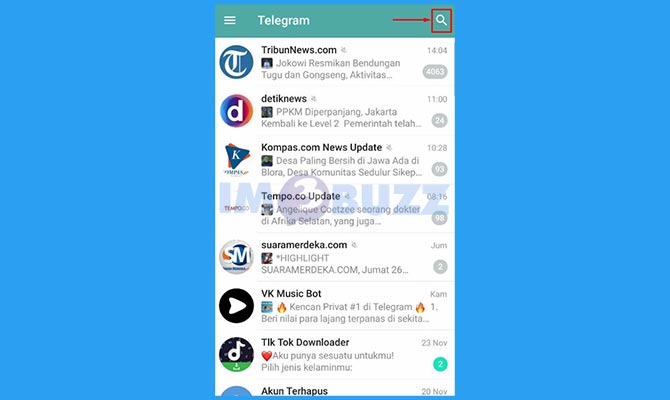 Buka Menu Pencarian Telegram