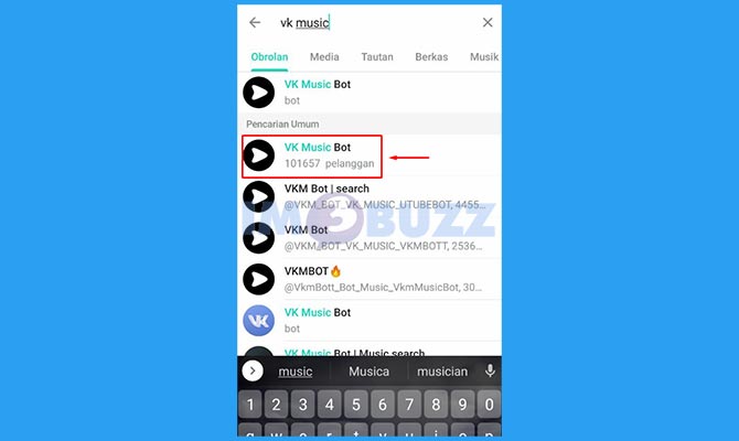 Cari dan Pilih Bot Musik