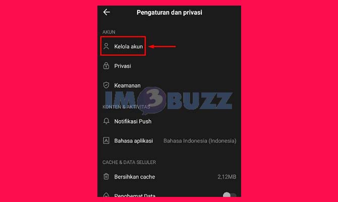 Ketuk Kelola Akun