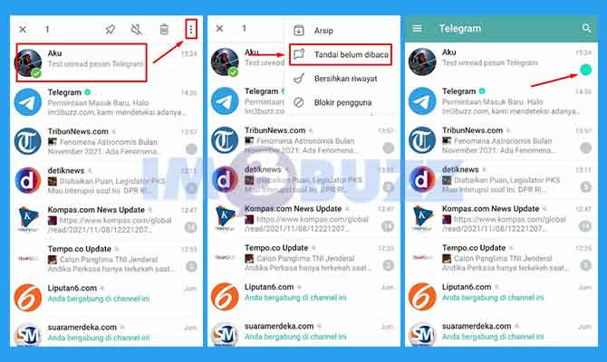 Unread Pesan di Telegram HP