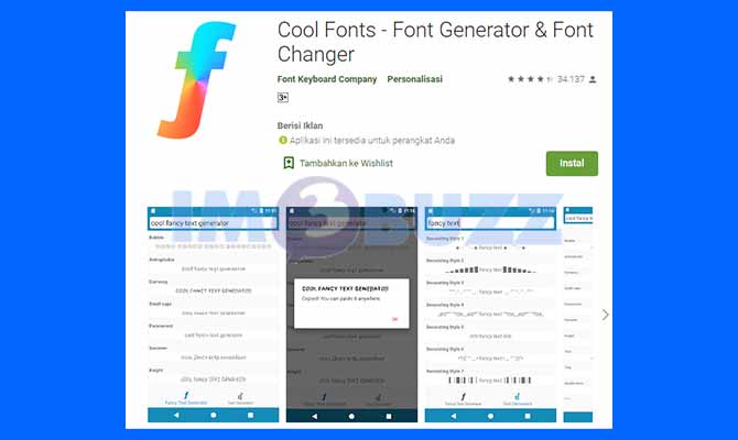 Aplikasi Cool Fonts Aesthetic Gratis