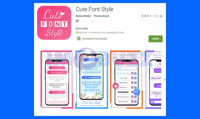 Aplikasi Cute Font Style Gratis