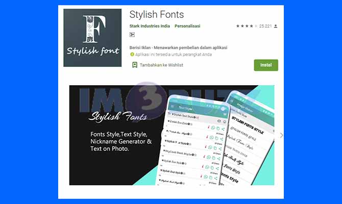 Aplikasi Stylish Fonts Aesthetic Gratis