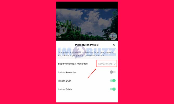 Atur Privasi Video TikTok