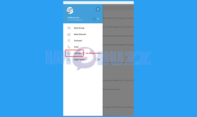 Buka Menu Settings di Telegram Desktop