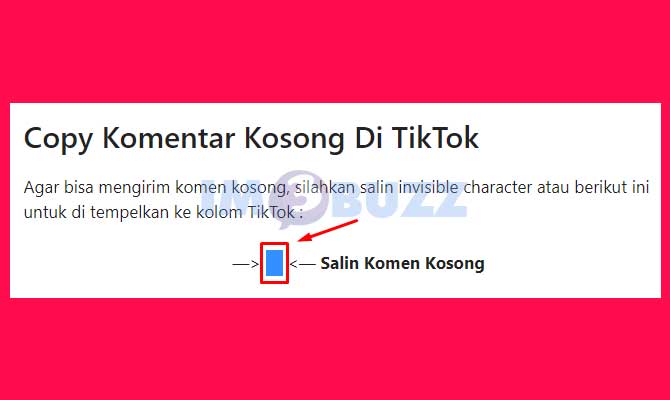 Copy Blank Teks Untuk Komentar di TikTok