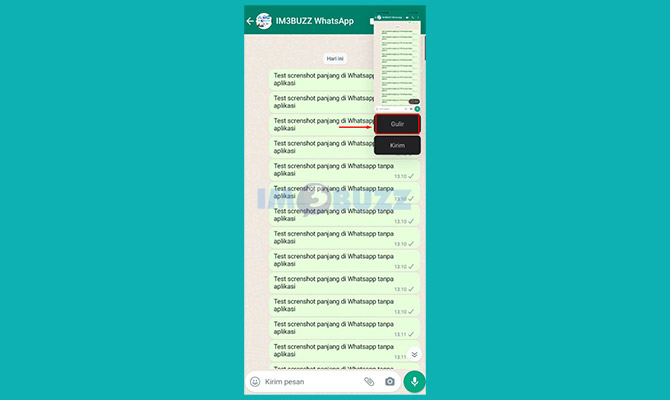 Lakukan Screenshot Panjang di Whatsapp