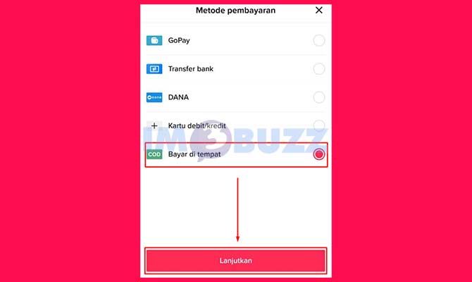 Pilih COD di TikTok