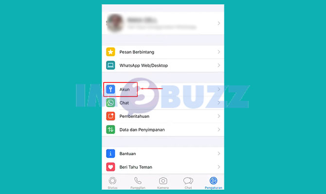 Pilih Menu Account WA
