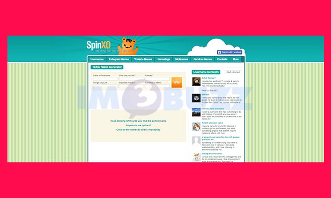 SpinXo TikTok Username Generator