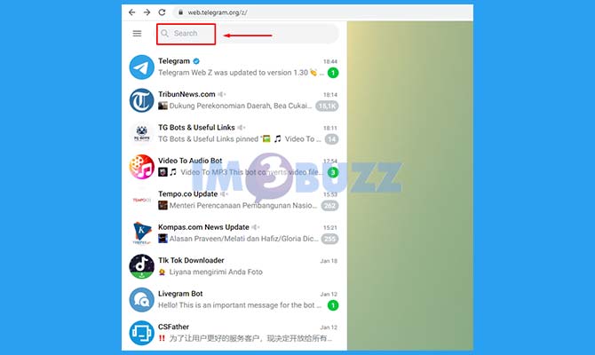 Buka Menu Mencari di Telegram