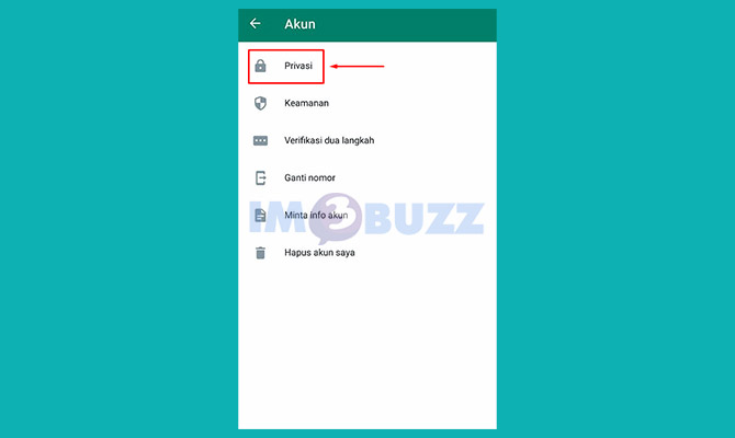 Buka Menu Privasi WA