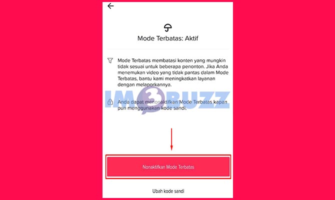 Menonaktifkan Mode Terbatas di TikTok