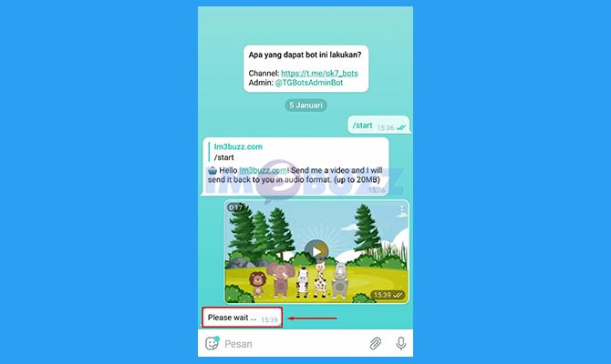 Tunggu Proses Mengubah Video Jadi Audio di Telegram