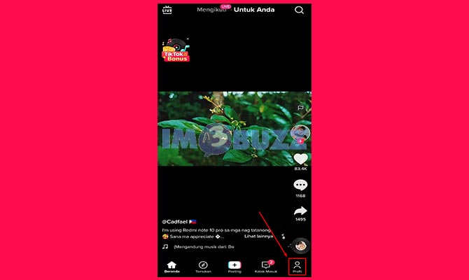 Masuk ke Profil TikTok