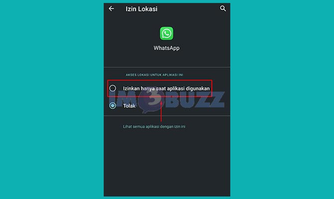 Pilih Izinkan Share Lokasi di Whatsapp