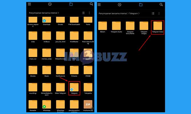 Cari dan Buka Folder Telegram