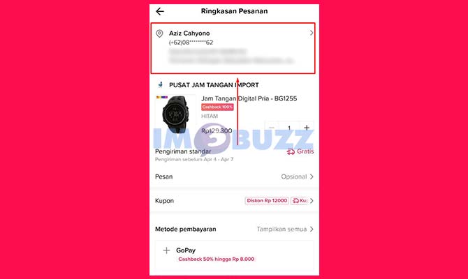 Ketuk Opsi Alamat di TikTok Shop