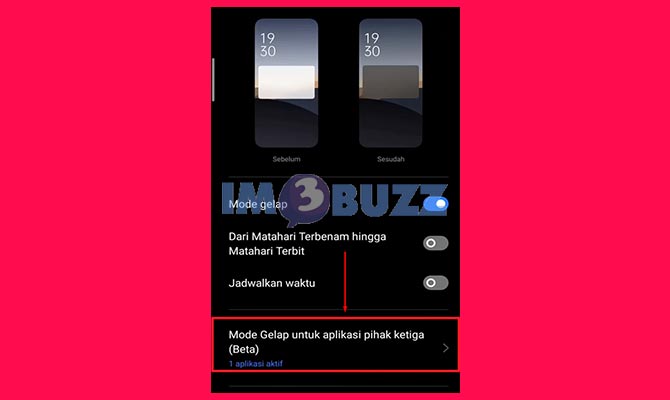 Ketuk Opsi Mode Gelap di Aplikasi