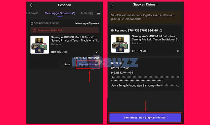 Konfirmasi Pesanan Masuk di TikTok Shop
