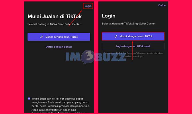 Login ke TikTok Shop Seller Center