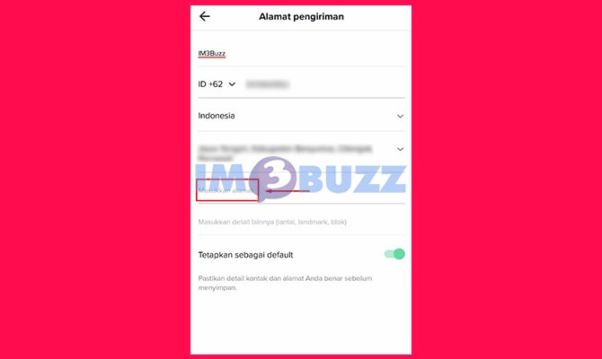 Masukkan Alamat di TikTok Shop