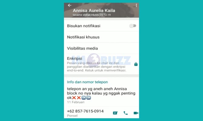 Nomor WA Asli Annisa Aurelia