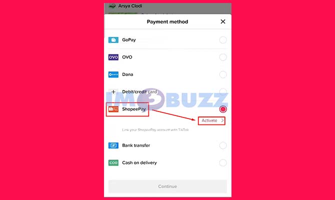 Pilih ShopeePay di TikTok Shop
