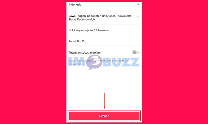 Simpan Alamat Baru di TikTok