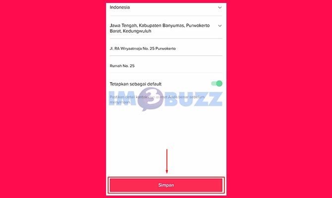 Simpan Mengganti Alamat di TikTok